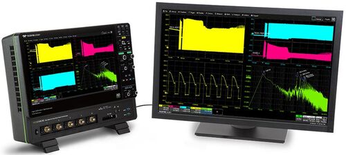 Oscilloscopio HDO6000B collegato secondo monitor ad alta definizione