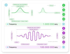 Moku:Lab in modalità generatore di forme d'onda arbitrarie