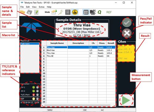 nterfaccia di semplice utilizzo per organizzare prove e misure con il TDR