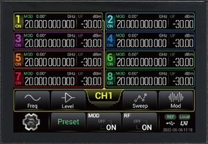 Configurazione indipendente o sincronizzata dei canali tramite touch screen