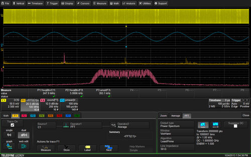 FFT con oscilloscopio Teledyne LeCroy