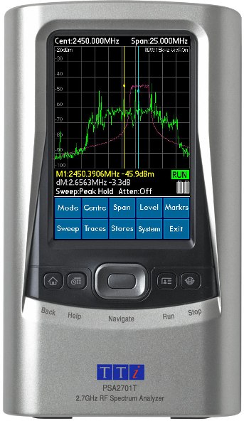 Lo schermo LCD del modello PSA2701T Analizzatore di spettro palmare