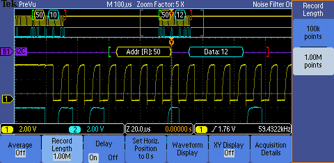 Esempio di decodifica di bus seriale a partire dai segnali Clock e Data acquisiti su 2 canali analogici 0811_tektronix_dpo2000_mso2000_decodifica_bus_seriali