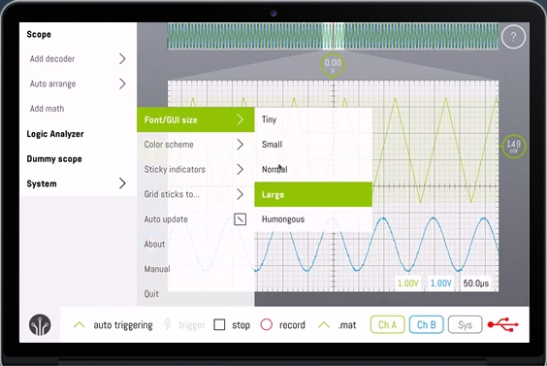 Interfaccia utente di SmartScope