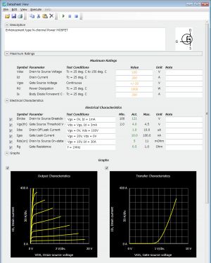 Interfaccia stile data sheet