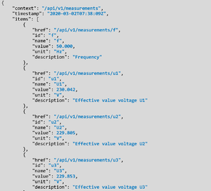 Esempio di risposta a un comando REST