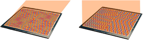 La variazione di impedenza controllata analoga ad un'ologramma orienta il fascio irradiato nella direzione desiderata